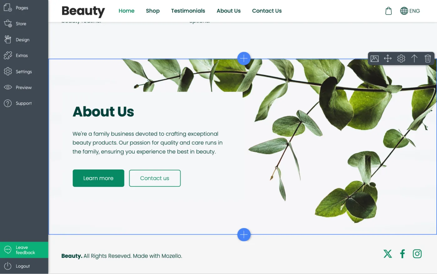 Call-to-action positioned at the end of a webpage.